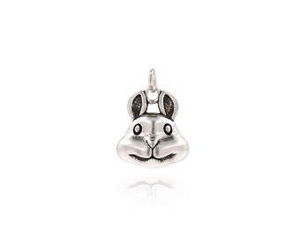 Vintage Animal Pendant, Rabbit Head Pendant,18K Gold Filled Rabbit Charm,Rabbit Pendant,DIY Jewelry Making Accessory,16x11.8x4.7mm