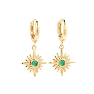 1 Pair, Dainty Earrings, Sunshine Earrings, 18K Gold Filled Sun Earrings,Sunburst Studs,Gift for Her,DIY Jewelry Making Supplies 30x14x15mm