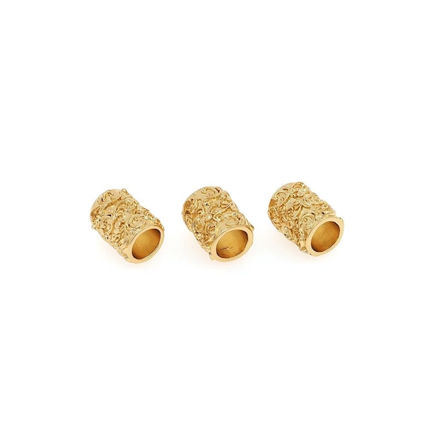 18K Gold Filled Cylinder Spacer Beads,Gold Spacer Beads,Gold Barrel Beads for DIY Jewelry Making Supply,10.5x8mm