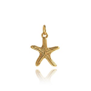Sea Life Pendant, 18K Gold Filled Starfish Pendant, Sea Life Charm, Starfish Charm,DIY Jewelry Making Supplies,17x14.5x2.5mm