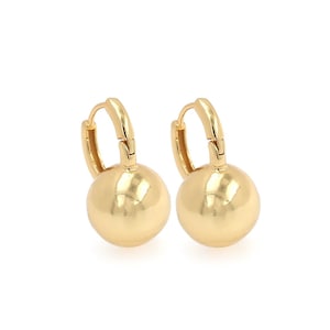Bal oorbellen, kraal oorbellen, 18k goud gevulde bal oorbellen, sierlijke oorbellen, geometrische oorbellen, DIY sieraden maken benodigdheden, 15x22x12.5mm