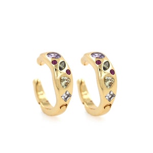 Everyday Earrings, Thick Bone Clip Earrings, 18K Gold Filled Classic Clip Earrings, No Hole Earrings,Give Her Gift, 13.4x13.9x4.4mm