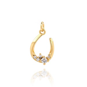 Fish Hook Pendant,Micropavé CZ Fish Hook Necklace,Fish Hook Charm,18K Gold Filled Fishing Jewelry,DIY Jewelry Supplies,16x9.5x2.8mm