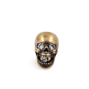 18K Gold Human Skull Spacer Beads,Antique Skull Jewelry Beads，Micro pavé CZ Skull Spacer Beads,Skull Charm,DIY Jewelry Supplies,12*8*10mm