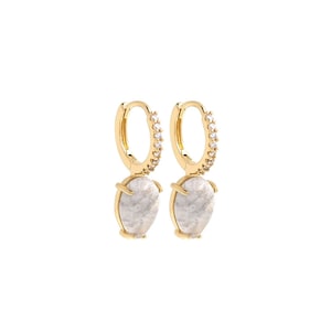 Cloud Crystal Oorbellen, Hoop Earring, 18K Gold Filled Water Droplets Oorbellen, Micropavé CZ Dangle Oorbellen, DIY Sieraden Benodigdheden, 14,5x26x8,5mm