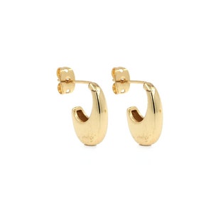 1 paar, 18K goud gevulde dikke oorbellen, minimalistische oorbellen, dikke oorbellen, grote gouden oorbellen, doorboorde oorbellen, cadeaus voor haar, 15,5x11x4,5mm