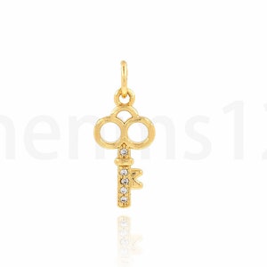 Sleutel Hanger, Kerksleutel, 18K Gold Filled Key Ketting, Gouden Sleutel Charme, Sleutel Ornament, Master Key Hanger, DIY Sieraden Benodigdheden, 8.3x19.5x2mm