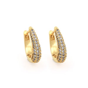 Orecchino a forma di U riempito d'oro 18 carati, orecchino sottile, orecchino curvo, orecchino a clip in osso, orecchino geometrico, forniture di gioielli fai da te, 17.5x13.5x4.5mm