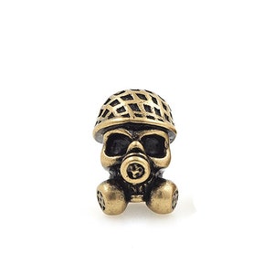 18K Gold Vintage Human Skull Spacer Beads,Antique Skull Jewelry Bead,Gas masks Skull Spacer Bead,DIY Jewelry Supplies,19.6*13.3*12.5mm