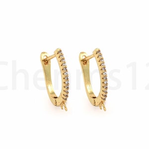 Micropavé CZ Orecchini quadrati, Orecchini rettangolari, Accessori orecchini, Orecchini ritagliati, Orecchini traforati in oro 18K
