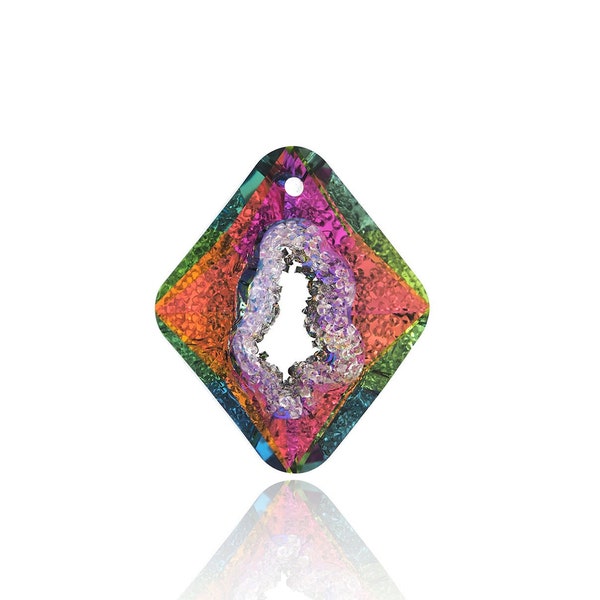 60pcs Crystal Pendant, 6320 Crystal Jewelry , Rhombus Crystal Pendant, Assorted Colors, DIY Jewelry Crystal Accessories