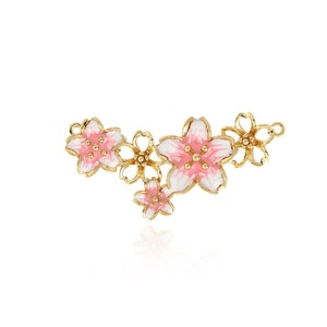Enamel Flower Pendant,18K Gold Filled Chrysanthemum Necklace,Daisy Pendant,Plant Necklace, Flower Charm,DIY Jewelry Supplies,40x16.5x4mm