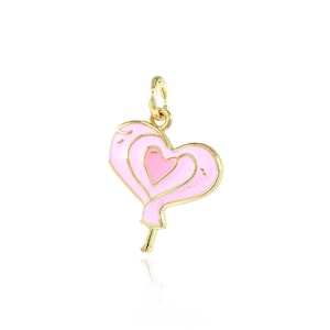 Heart Balloon Pendant, 18K Gold Filled Balloon Necklace,Enamel Travel Pendant, DY Jewelry Supplies, 20x12x2mm