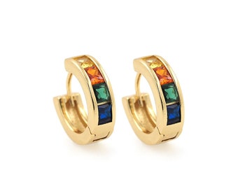 Boucles d'oreilles rondes remplies d'or 18K, boucles d'oreilles délicates, boucles d'oreilles en or Micropave CZ, boucles d'oreilles creuses, breloque de boucle d'oreille, fabrication de bijoux bricolage, 18x16.8x5.8mm