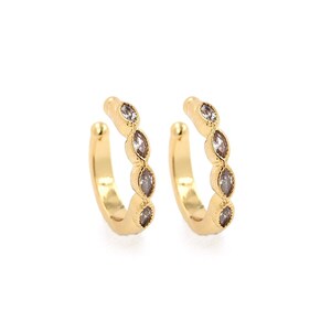 18K Gold Filled Pierced Earrings,Evil Eye Charm,Micropavé CZ Round Eye Earrings, Evil Eye Earrings,DIY Jewelry Making Supplies,14x13.8x2.3mm