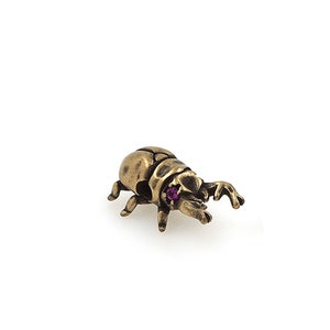 Vintage Beetle Beads,18K Gold Filled Beetle Beads,Micro pavé CZ Insect Spacer Bead,Animal Bead,DIY Bracelet Necklace Supplies,14*6.6*6.2mm