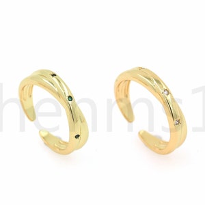 18K Gold Filled Chain Rings, Micropavé CZ Statement Rings, Twist Rings, Adjustable Rings, Open Rings, Twist Rings, Stackable Rings