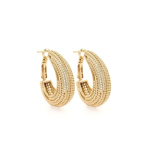 Hammered Earrings,Crescent Earrings,Moon Jewelry, 18K Gold Filled Curved Earrings, Moon Stud Earrings, Minimal Earrings,37.5x28x10.5mm