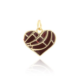 Love Charm, Enamel Pendant, 18K Gold Filled Heart Pendant,Enamel Charm,Red Heart Pendant, DIY Jewelry Making Supplies,17x15x1.4mm