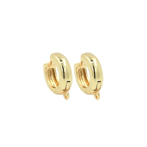 Thick Earrings, 18K Gold Filled Pierced Earrings,Earring Accessories,Round Earrings,Gold Hoop Earring ,DIY Earring Accessories,13.5x12x3.7mm