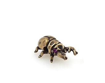 Vintage Beetle Beads,18K Gold Filled Beetle Beads,Micro pavé CZ Insect Spacer Bead,Animal Bead,DIY Bracelet Necklace Supplies,14*6.6*6.2mm