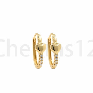 18K Gold Filled Herz Ohrringe, Runde Ohrringe, Ohrstecker, Micropavé CZ Love Ohrringe, DIY Schmuckherstellung, 19x13,5x6mm