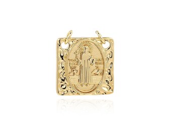 Christian Pendant,Jesus Charms,18K Gold Filled Religious Necklace for DIY Jewelry Making Supply,21x19x2mm