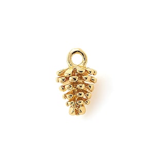 18K Gold Filled Pine Nut Pendant, Nut Pendant，Pinecone Charm,Gift For Her，Acorn Charm Necklace,DIY Jewelry Supplies,7.6*12.4mm