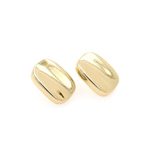 Rectangular Earrings,Square Earrings,Screws Earrings,18K Gold Filled Pierced Earrings,Gift For Her,22x16x4mm