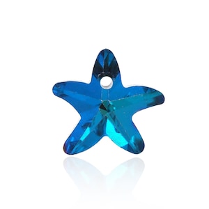 May include: A blue crystal starfish charm with a hole for hanging.