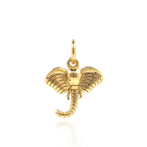 Elephant Pendant, 18K Gold Filled Wildlife Necklace,Elephant Head Charm, Elephant Jewelry，DIY Jewelry Making Supplies,15.6*11.8*2.7mm