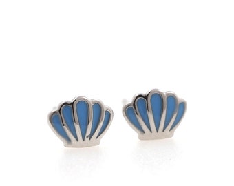 Beach Charm, Micropavé CZ Shell Oorbellen, 18K Gold Filled Scallop Oorbellen, Sea Life Stud Oorbellen, Scallop Charm, Nautical Charm,6.4*5*1.3mm