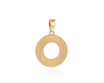 Pendentif rond, collier bague, breloque délicat, pendentif cercle rempli d'or 18 carats, bague pendentif, fournitures pour bijoux DIY, 20,5 x 14 x 1,6 mm