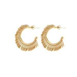 Orecchini Boho riempiti in oro 18K,Orecchini nappa,Orecchini d'oro,Orecchini minimalisti,Regalo per lei,Forniture di gioielli fai da te,38x38.5x4mm