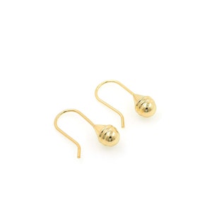 18K Gold Filled Thin Earring,Line Ear Hooks,Ball Hook Earrings,U-Shaped Ear Hook,Curved Earring,Fishhook earring,DIY Jewelry Supplies,24x7mm