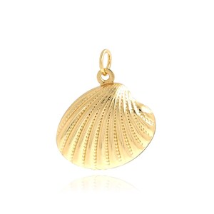 Shell Charm, Shell Pendant, Shell Necklace, 18K Gold Filled Ocean Jewelry, DIY Jewelry Making Supplies, 23x19x7mm