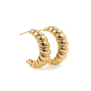 Twisted Stud Earrings, 18K Gold Filled Round Stud Earrings, Chain Earrings, Hoop Earrings, Earring Pendants, Gift For Her,7.5x28mm