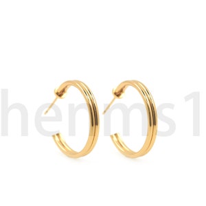 Open Hoepel Stud Oorbellen, 18K Goud Gevulde Eenvoudige Ronde Stud Oorbellen, Hoepel Oorbellen, Minimalistische Stud Oorbellen, Hoepel Oorbellen, 23x2.5mm