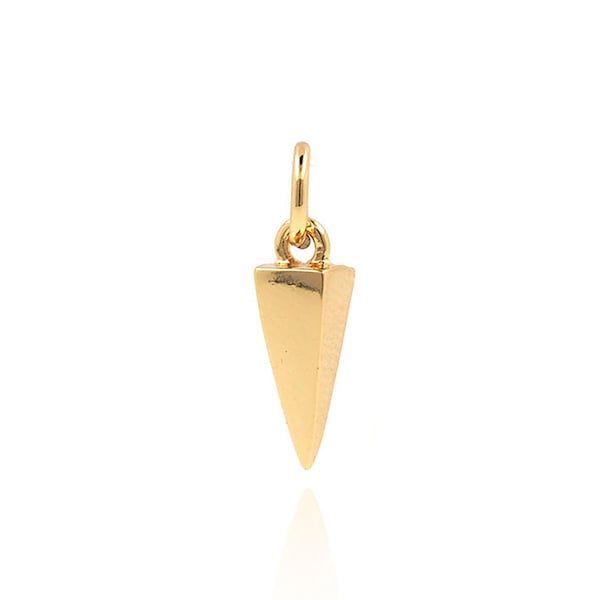 18K Gold Filled Spiked Charms, Triangle Necklace, Conical Spike Necklace, Gold Spike Pendant,DIY Jewelry Supplies, 14.7*3.6mm