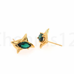 Star Charm, Star Jewelry, Zircon Stud Earrings, Micropavé CZ Cartilage Hoop Earrings, 18K Gold Filled Polaris Earrings, 15.5x15.7x11mm