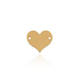 10pcs,18K Gold Filled Heart Charm,Heart Connector, Love Charm,Love Connector,Heart Jewelry，DIY Bracelet Necklace Supply,10.8*13*1mm