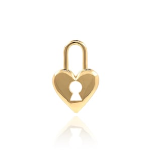 Ciondolo a forma di cuore, ciondolo quadrato, ciondolo a forma di lucchetto pieno d&#39;oro 18k, ciondolo a forma di lucchetto d&#39;amore, collana d&#39;amore, forniture di gioielli fai da te, 15x9.5x2.5mm