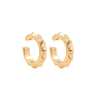 18K Gold Filled Everyday Earrings, Classic Clip Earrings, Thick Bone Clip Earrings, Gift For Her , Chunky Earrings,No Hole Earrings,13.6mm