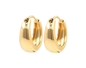 Thick Earrings, 18K Gold Filled Pierced Earrings,Earring Accessories,Round Earrings,Gold Hoop Earring ,DIY Earring Accessories,16.5*6mm