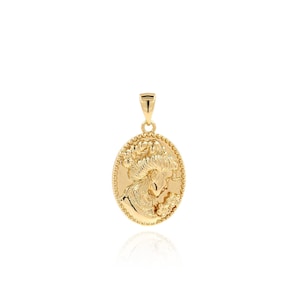 Character Pendant, 18K Gold Filled Oval Charm, Portrait Necklace, Portrait Charm, Character Charm, DIY Jewelry Supplies, 28x16x4mm