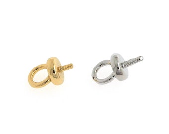 10 pcs Gold Eye Head Pins 18K Gold Filled Eye Pins Findings For Diy Jewelry Making Jewelry Accessories Supplies,8x4x4mm