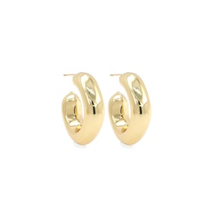 1 paar, dikke oorbellen, 18K goud gevulde dikke oorbellen, minimalistische oorbellen, grote gouden oorbellen, doorboorde oorbellen, 30,5x27x8,5mm