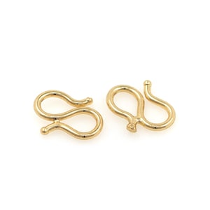 10 pcs 18K Gold Filled,S Clasp, Necklace Clasp, Jewelry Clasp, Brass Clasp, Bracelet Clasp, DIY Jewelry Making Supplies, 9*12.5*1mm