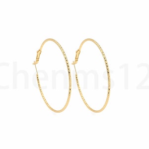 18K Gold Filled Hoop Earring,Round Earrings,Bohemian Earrings,Boho Earrings,Thin Earrings,Large Hoop Earrings,DIY Jewelry Supplies,88x58x2mm