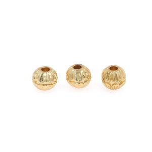 10pcs 18K Gold Filled Round Spacer Beads,Jewelry Gold Spacer Beads,Round Beads for DIY Jewelry Making Supply,5.5mm
